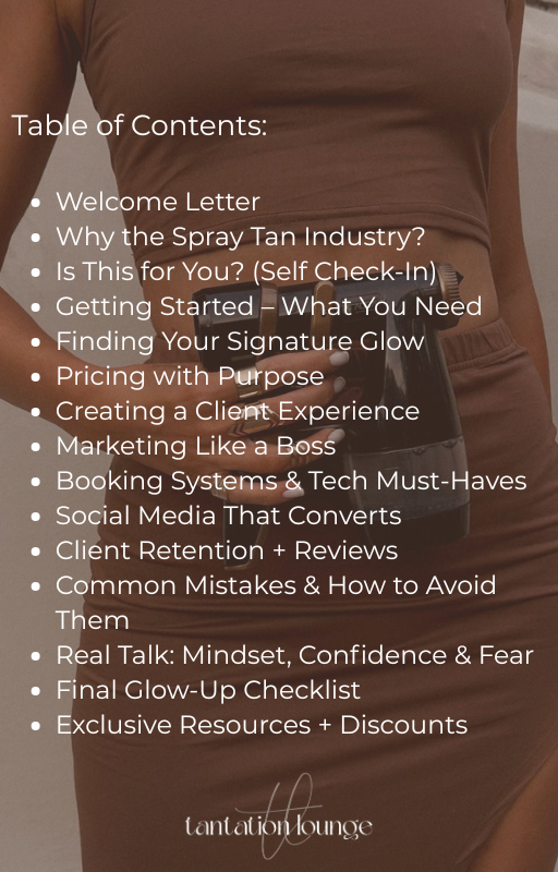 ebook - The Ultimate Guide to Starting Your Own Spray Tan Business